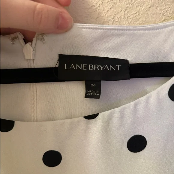 Lane Bryant Black and White Polka Dot Midi Dress - Picture 3 of 3